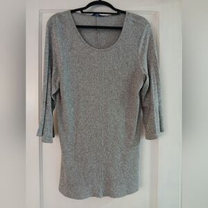 Apt. 9 Gray Fitted Blouse with 3/4 Sleeves